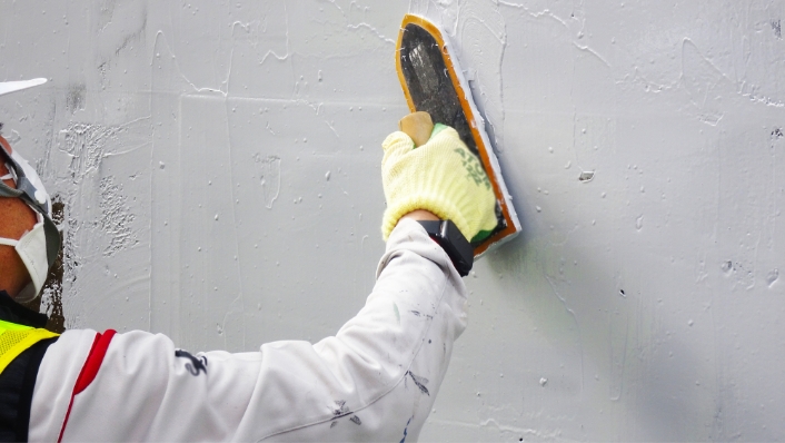 モルタル壁ひび割れ補修